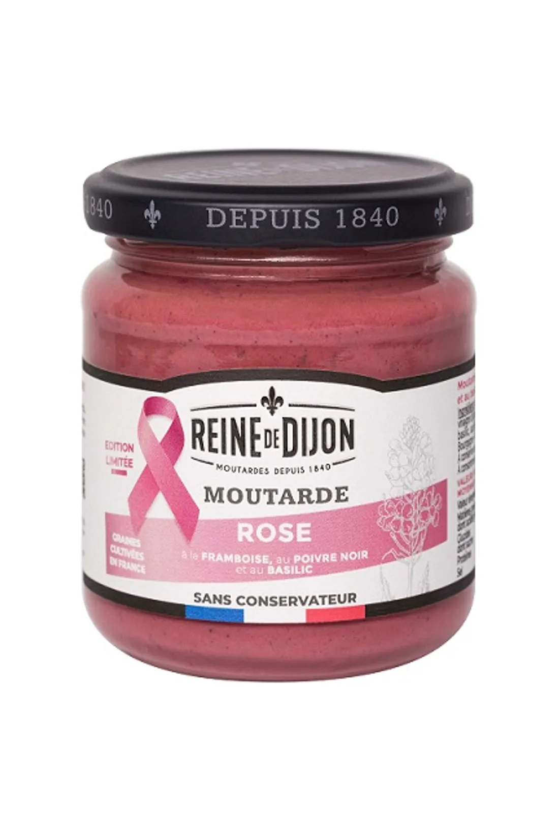 Reine de Dijon vient de lancer une nouvelle moutarde, de couleur rose